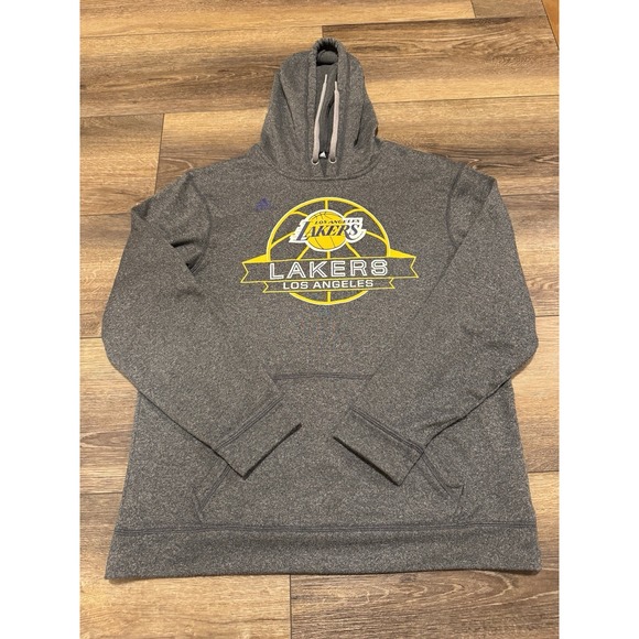 adidas Other - Men's Size Medium Adidas Los Angeles Lakers Pullover Sweatshirt Hoodie Gray Used